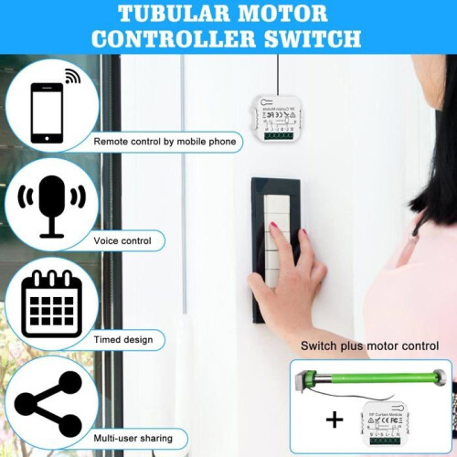 Wireless roller shutter control kit: Controls the roller shutter motor via RF remote control + receiver module 1