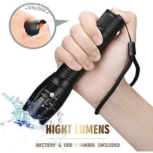 ZVD High Power LED Flashlight - Rechargeable - 300m Range - 5 Lighting Modes 2