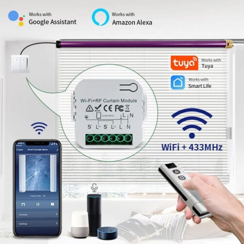 RF Connected Roller Shutter Module Remote Control Percentage Switch Alexa Google Home Remote Control Label 2
