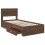 VidaXL vidaXL Bed Frame Brown Oak and Silver 75 x 190 cm Engineered Wood 5