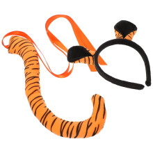 Set Tijgerkostuumaccessoires Pluizige Oren Hoofdband Cosplay Feest