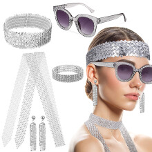 1Set 70S Disco Hoofdband Metalen Accessoires Vrouwen