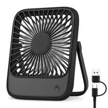 USB Desk Fan Small Desktop Table Fan Cooling 3 Speeds Silent Fans with 180 Tilt Folding, Powerful Hanging Adjustbale Mini Fans for Home Office Bedro