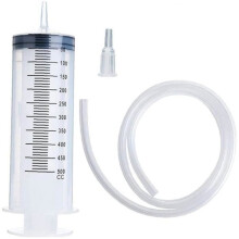 Sanfiyya Large 500ML Plastic Syringe Tube with Converter Tube and Cap for Oil, Liquid, Glue, Experiments, and Applications, 143
