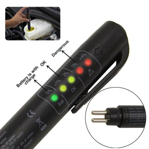 Brake fluid tester - Mini - OBD2 - LED display - Moisture check - Universal