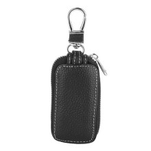 RHO- Smart Key Case PU Leather Car Smart Key Keychain Holder Case Remote Key Fob Bag Black
