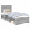 VidaXL vidaXL Bed Frame with Drawer Grey Sonoma 75 x 190 cm Solid Pine Wood 2