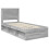 VidaXL vidaXL Bed Frame with Drawer Grey Sonoma 75 x 190 cm Solid Pine Wood 4