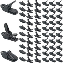 50pcs Black Tent Clips, Windproof Awning Clamps, Plastic Clips for Camping Tents, Secured for Outdoor Use