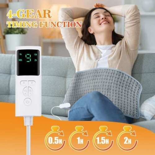 Heated Blanket, Washable Heating Pad, 4-Speed Timer, 9-Speed Temperature Control 1