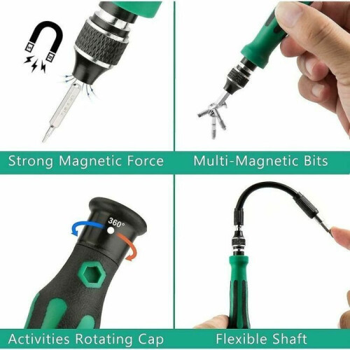 Precision Screwdriver Kit - LARGEIGHT - 45 in 1 - Magnetic - Repair Tool - Multiple Colors 2