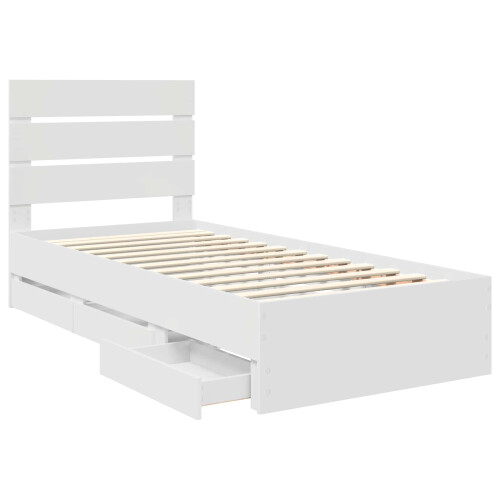 VidaXL vidaXL Bed Frame with Drawer White 90 x 190 cm Engineer Wood 2