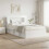 VidaXL vidaXL Headboard Cabinet with Storage High Gloss White Engineered Wood 1