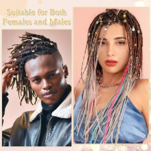 Set of 294 hair jewelry pieces: accessories for braids, dreadlocks and locks in gold and silver - cuffs, charms,
