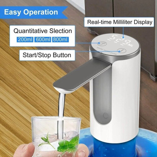 Foldable Electric Water Pump with LED Display, Rechargeable, 1200 mAh, Automatic Shut-Off, Touch Button, 3 Quantity Settings 2