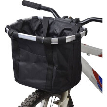 Bicycle Basket - OTBACT - Removable - Canvas - Black - 34L x 25W x 28H cm