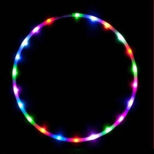 LED Fitness Hoop (UltraGrip/Glitter) Travel Hula Hoop - Foldable Weighted Hula Hoop, For Aerobics and Hoop Dance: 90cm