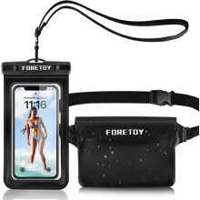 Set of 2 Waterproof Mobile Phone Pouches, Waterproof Smartphone Bags, Fanny Packs, Waterproof Fanny Packs with Adjustable Straps,