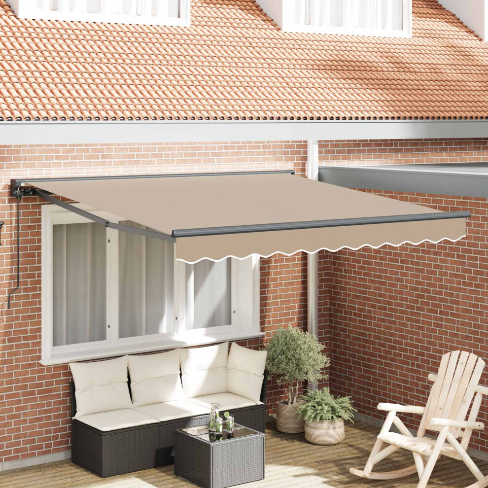 Vidaxl Awning Frame Beige 350 X 250 Cm Polyester With Pu Coating