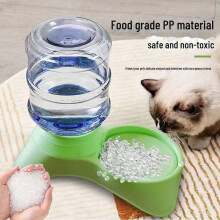 (Brown, Feeder) Zhiai Automatic Pet Water and Food Dispenser Large Capacity Fountain for Cats and Dogs White