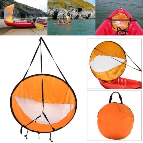 Portable Kayak Sail Downwind Paddle for Inflatable Boat - ORANGE