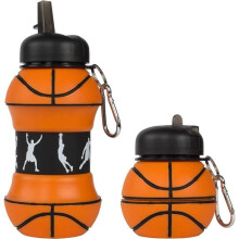 Retractable water bottle for children, sports travel water bottle with carabiner, collapsible silicone cup for home use