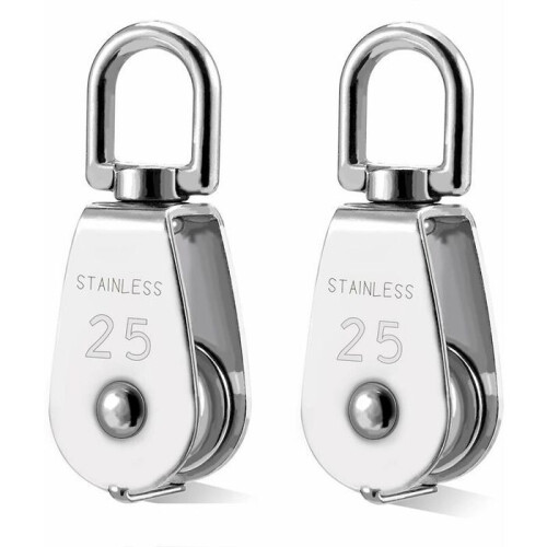 2 Pcs 304 Stainless Steel Pulley M25 Lifting Pulley Loading Roller PZCC