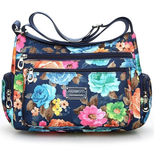 Women's Shoulder Bag, BYONDSELF, Multiple Pockets, Adjustable Shoulder Strap, Colorful Flowers