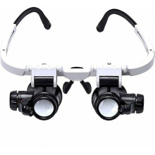 Binocular Magnifier - YYV - 8X-15X-23X - 2 LED Lights - Plastic - Rimless