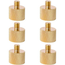 6-Piece Camera Screw Adapter Set, 3/8" to 1/4", Brass for Tripods and Flash Mounts