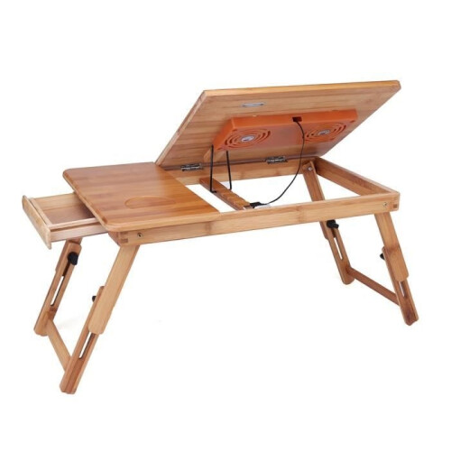 Folding Bed Tray, Portable Adjustable Computer Desk with Ventilation Holes, 50x30x30cm 1