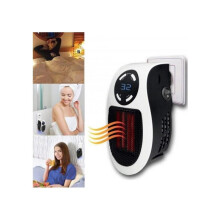 Mini Heater Fan Wall Socket Electric Space Air Radiator Living Room Office Bedroom White without Remote Control