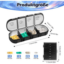 7-day morning/evening pill organizer, 7-day pill organizer, 4 compartments, moisture-resistant, practical medication organizer for