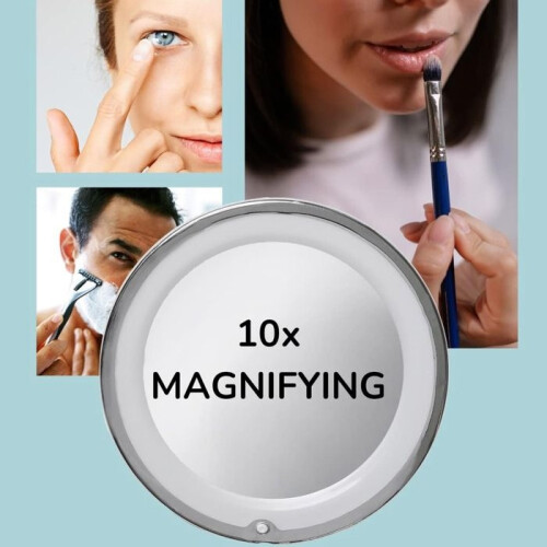 Label 10x Magnifying Makeup Mirror with Suction Cup for Bathroom 2