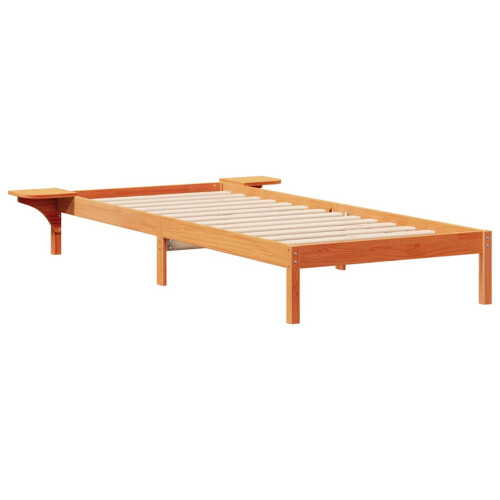 VidaXL vidaXL Bed Frame with Side Tables Wax Brown 100 x 210 cm 1