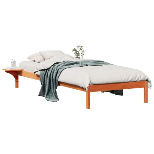 VidaXL vidaXL Bed Frame with Side Tables Wax Brown 100 x 210 cm 2