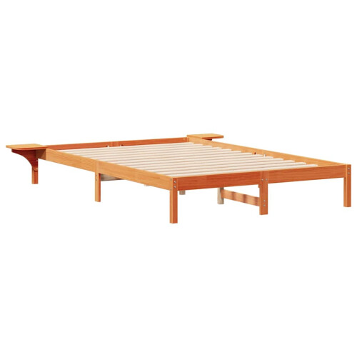 VidaXL vidaXL Bed Frame with Side Tables Wax Brown 160 x 210 cm 2