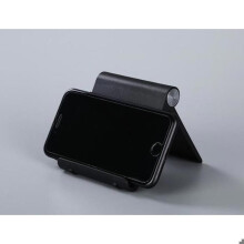 Universal tablet/phone stand – compatible up to 10", office/home use, black.