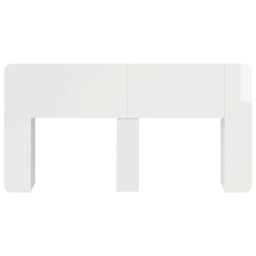 VidaXL vidaXL Headboard Cabinet with Storage High Gloss White Engineered Wood 2