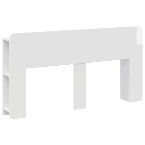 VidaXL vidaXL Headboard Cabinet with Storage High Gloss White Engineered Wood 1