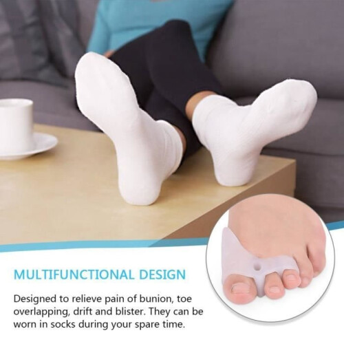 EBTOOLS Silicone Toe Corrector, Gel Toe Separator, Toe Straightener with Forefoot Cushion 2