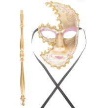 1Roze Venetiaans Maskerade Masker Op Feest En