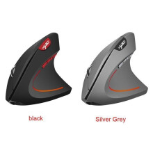 2.4G Wireless Vertical Mouse, 2400 DPI, Ergonomic, Adjustable, for Gaming and Office Use, HXSJ Mouse, Silver Gray
