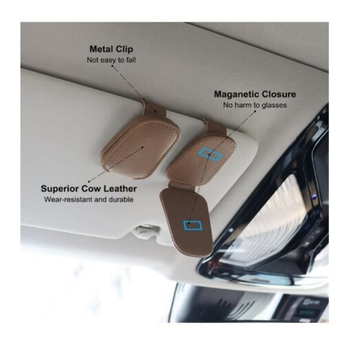 Glasses Case - Universal - Set of 2 - Durable Leather - Sponge Design - Easy Installation 2