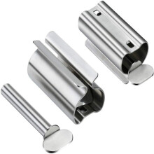 Set of 3 toothpaste tube squeezers and toothpaste holder