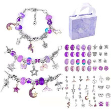 Charm bracelet jewelry making kit, girl's gift jewelry making kit, DIY jewelry kit with beaded bracelet
