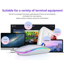 Wireless Mouse - RGB - Rechargeable - 2.4 GHz - Optical - White