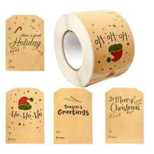 Christmas label, Merry Christmas sticker, holiday envelope sealing decoration, for handmade gift wrapping, candy bag