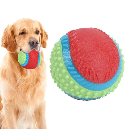 Dog toy - EBTOOLS - Elastic ball - Rubber - Squeaker - Round