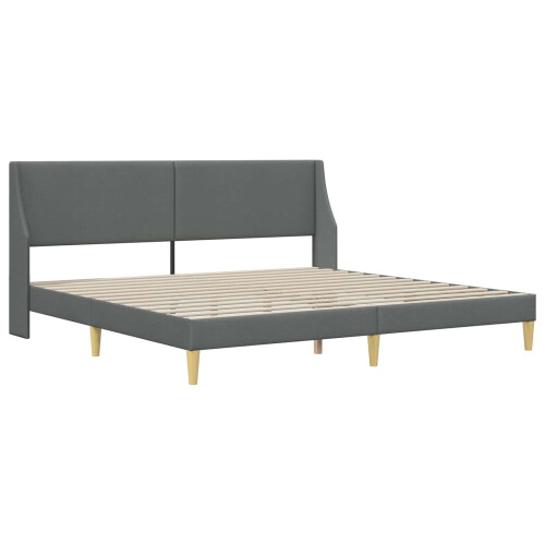VidaXL vidaXL Bed Frame with Headboard Dark Grey 180 x 200 cm Fabric 1